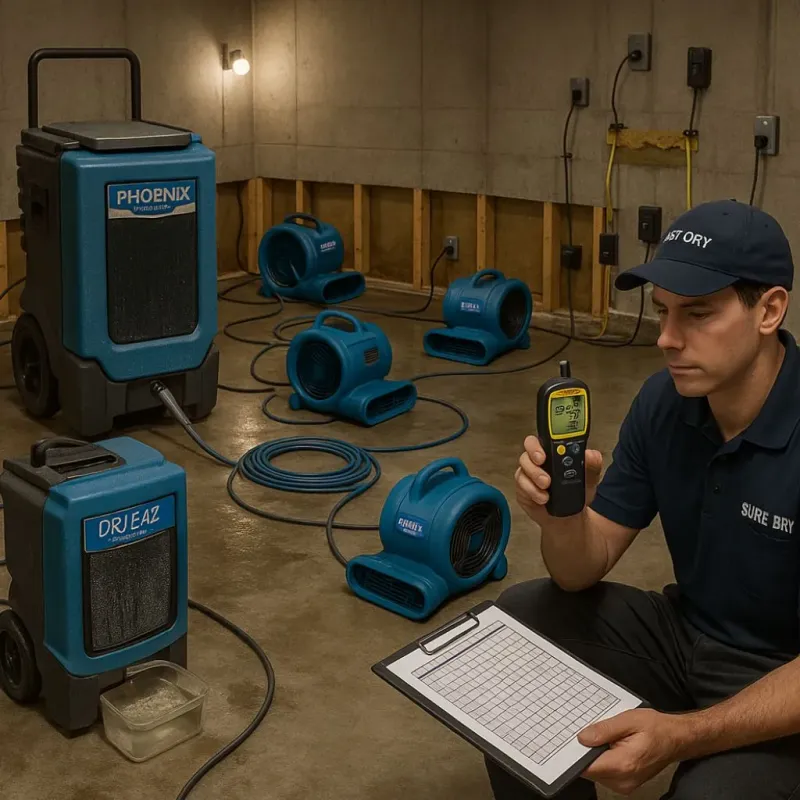 Structural Drying and Dehumidification process in Lebanon, OH
